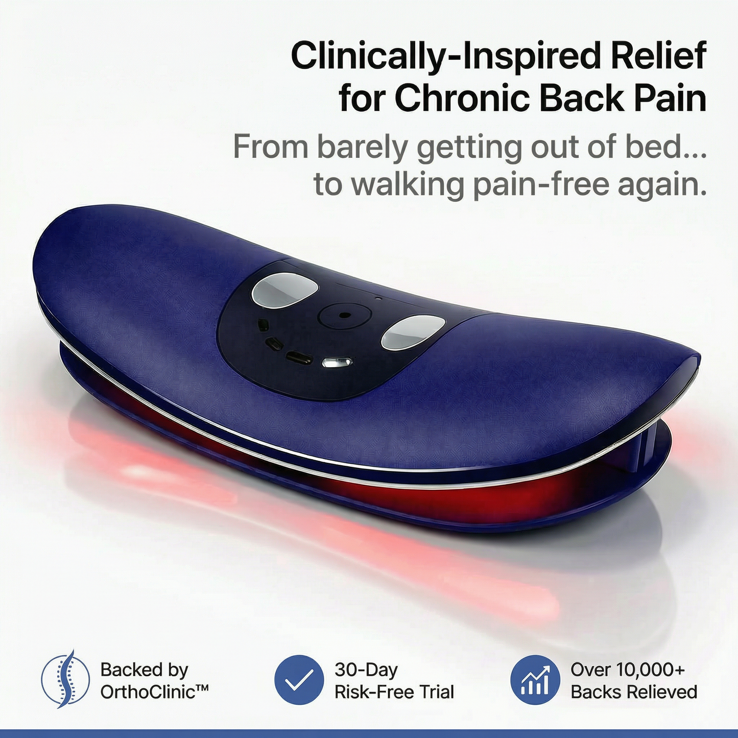 BackRise™ Lumbar Traction & Red Light Therapy Massager