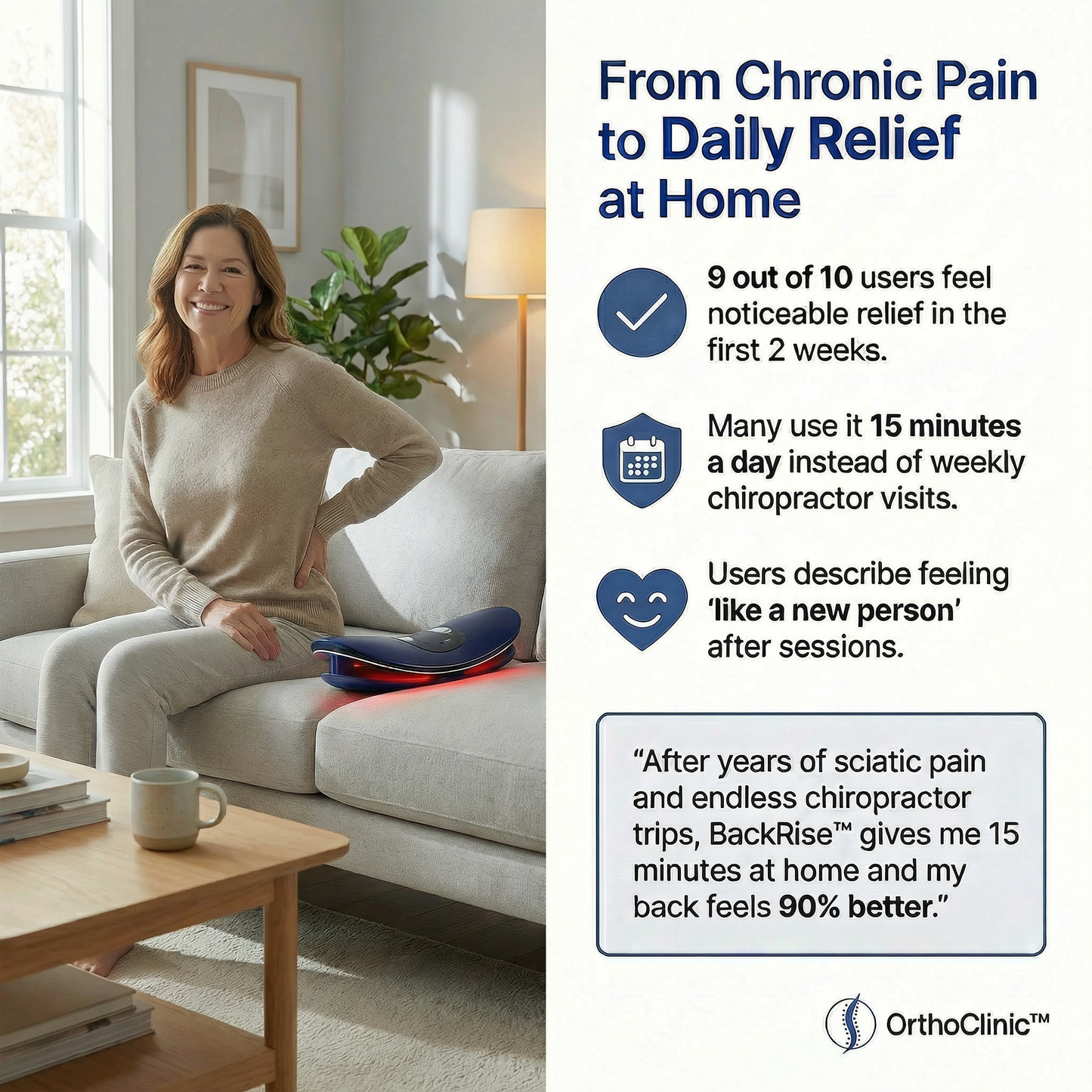 BackRise™ Lumbar Traction & Red Light Therapy Massager