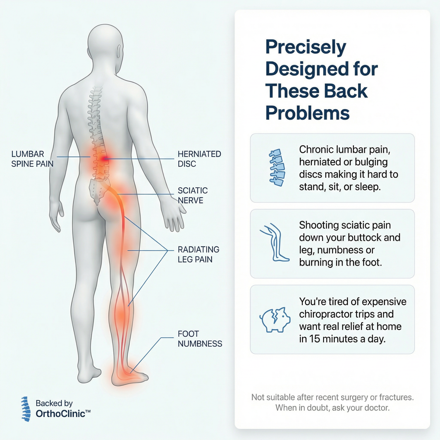 BackRise™ Lumbar Traction & Red Light Therapy Massager